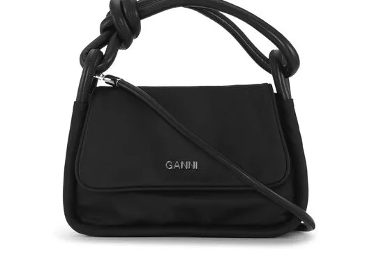 Bags GANNI Shoulder Knot Flap Over Bag Black