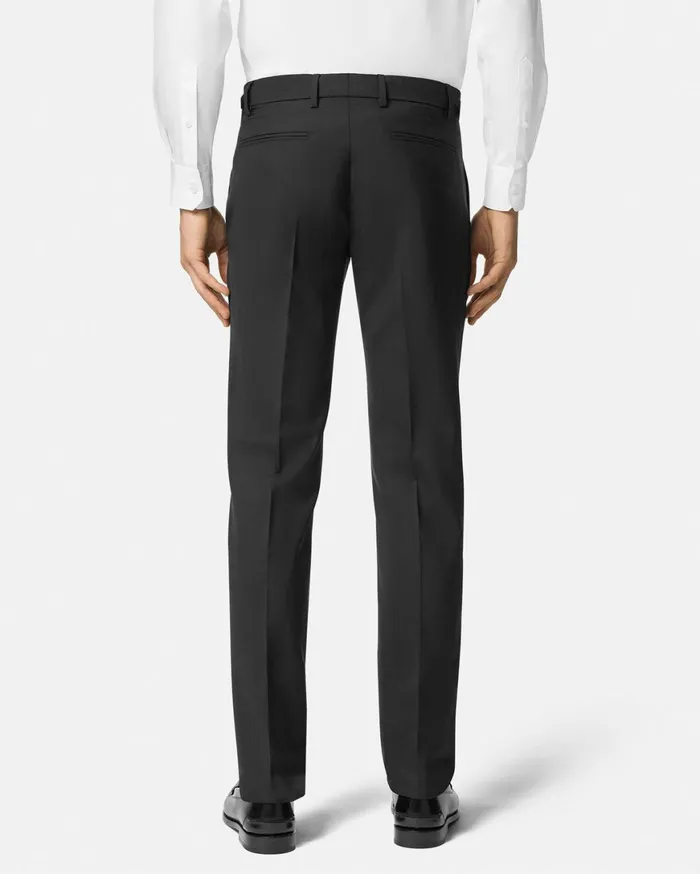 Blazers and Suits Men Versace Wool Formal Pants Black