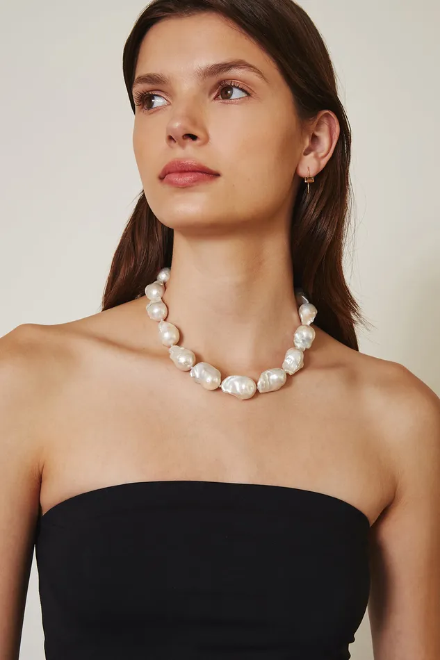 Chan Luu Necklaces White Baroque Pearl Collar Necklace 8211 Women