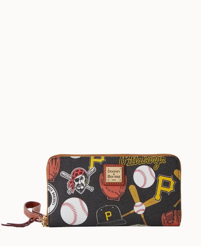 Dooney and Bourke Wallets MLB Pirates Large Zip Around Wristlet Pirates 8211 WomenMen