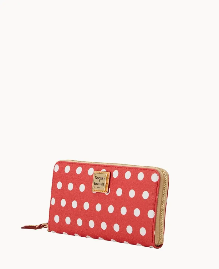 Dooney and Bourke Wallets Polka Dot Large Zip Around Wallet Red 8211 WomenMen Dooney and Bourke Wallets Polka Dot Large Zip Around Wallet Red 8211 WomenMen