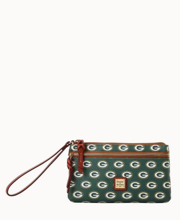 Dooney and Bourke Wristlets NFL Packers Double Zip Wristlet Packers 8211 WomenMen