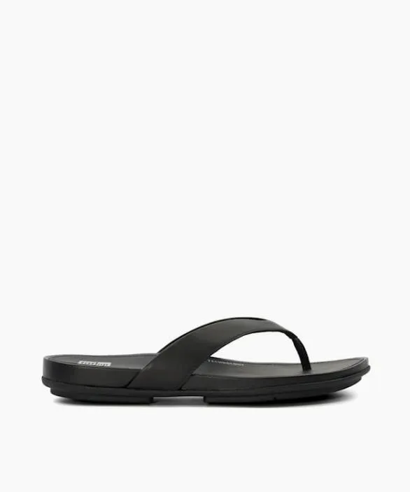 Dune London Black Sandals Women Gracie Toe Post Black Leather Toe Post Sandals Black