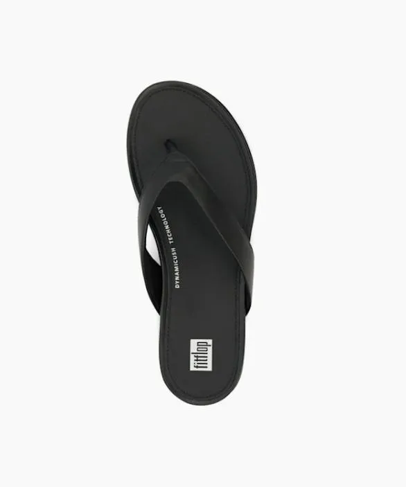 Dune London Black Sandals Women Gracie Toe Post Black Leather Toe Post Sandals Black