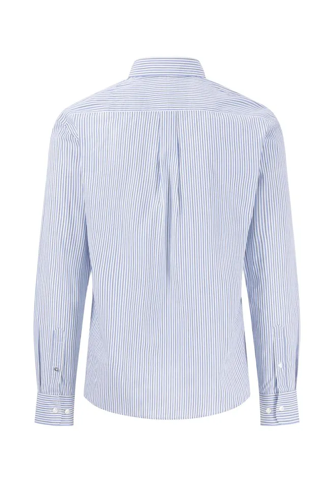 FYNCHHATTON Fine Striped Shirt With Buttondown Collar Summer Breezestrong Blue Men Shirts