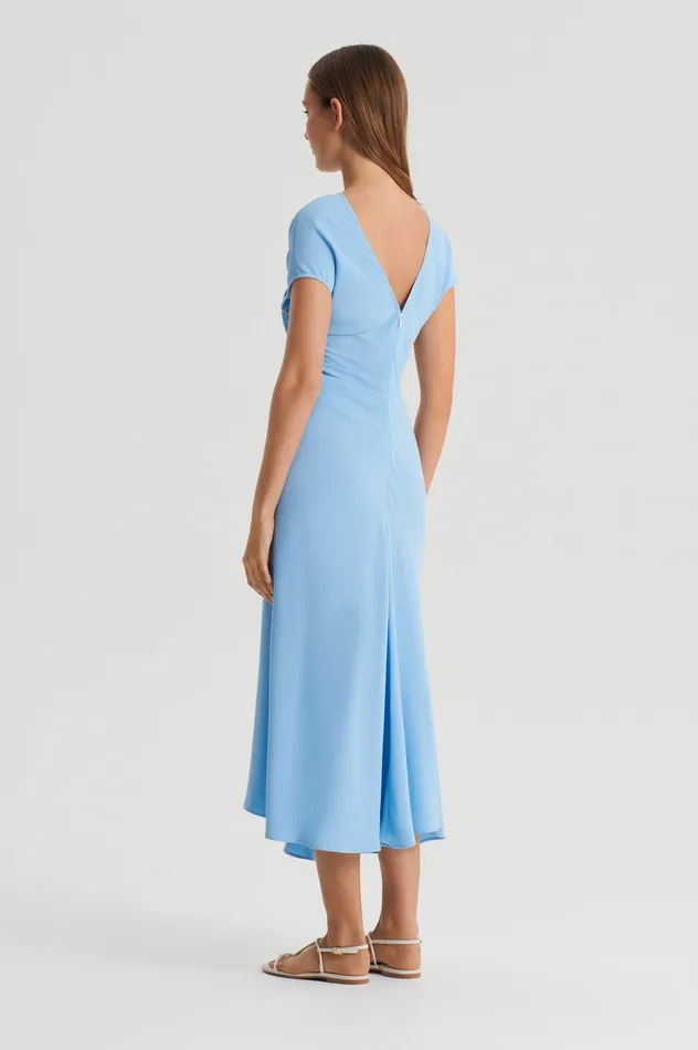 GATHERED DRAPE DRESS SKY Women Dresses Scanlan Theodore GATHERED DRAPE DRESS SKY Women Dresses Scanlan Theodore