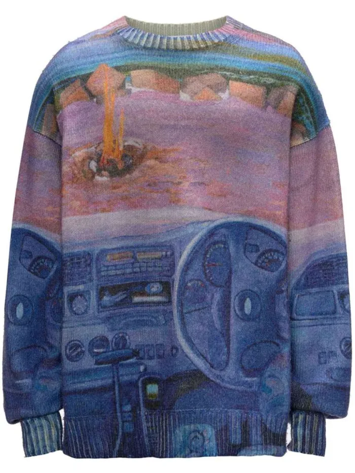 Henrik Vibskov Boutique Printed Jumper 8211 Cornflower Blue Men Knitwear