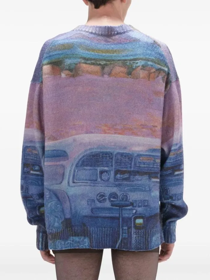 Henrik Vibskov Boutique Printed Jumper 8211 Cornflower Blue Men Knitwear