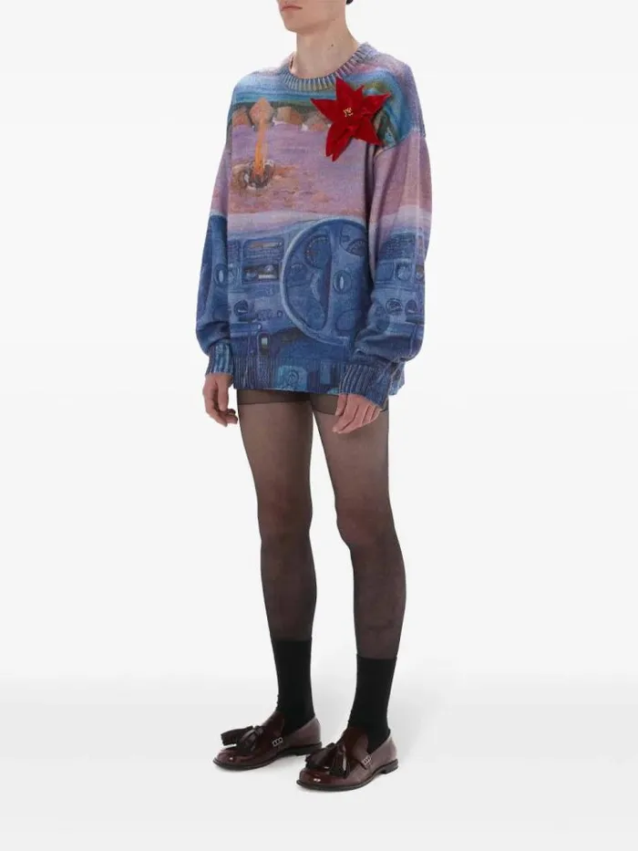 Henrik Vibskov Boutique Printed Jumper 8211 Cornflower Blue Men Knitwear