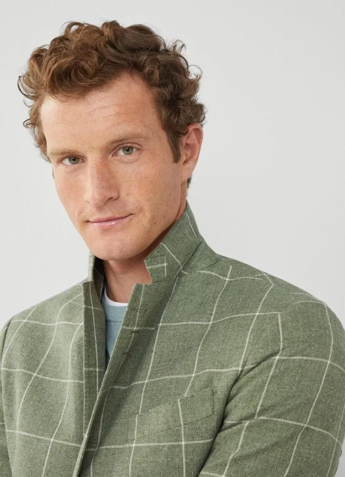 Men Blazers Hackett London Check Blazer Green