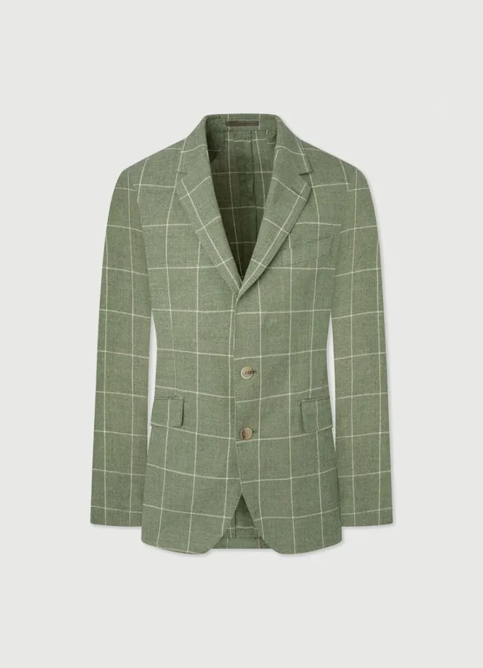 Men Blazers Hackett London Check Blazer Green