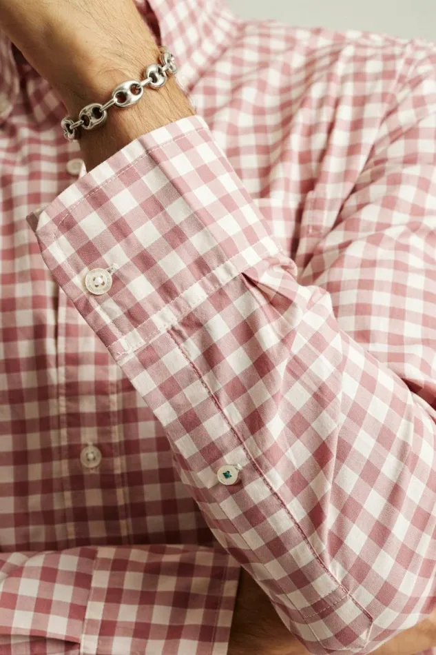 Men Everyday Shirt Rose Pink Gingham Bonobos Business Casual Shirts