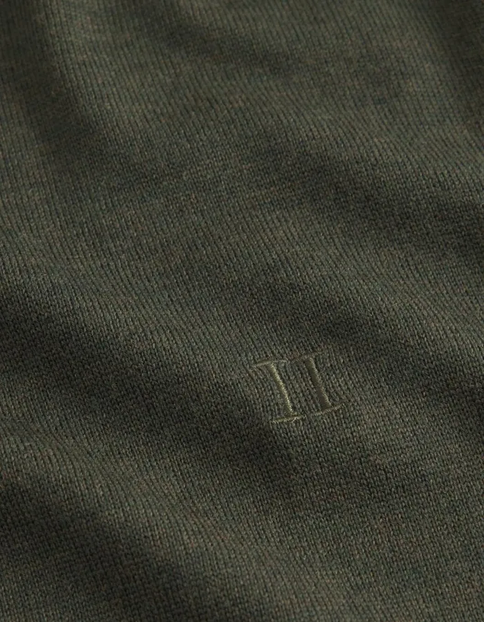 Men Greyson Merino Knit 8211 Forest Green Melange Les Deux Knitwear
