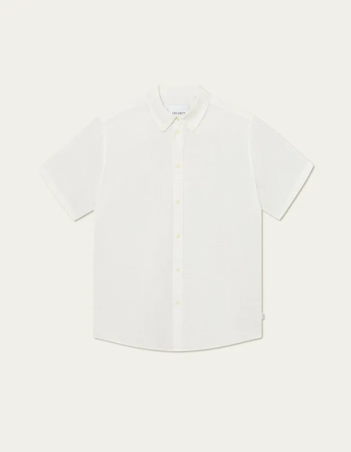 Men Kris Linen SS Shirt 8211 WhiteWhite Les Deux ShirtsOvershirts