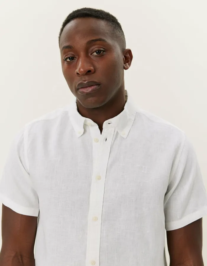 Men Kris Linen SS Shirt 8211 WhiteWhite Les Deux ShirtsOvershirts
