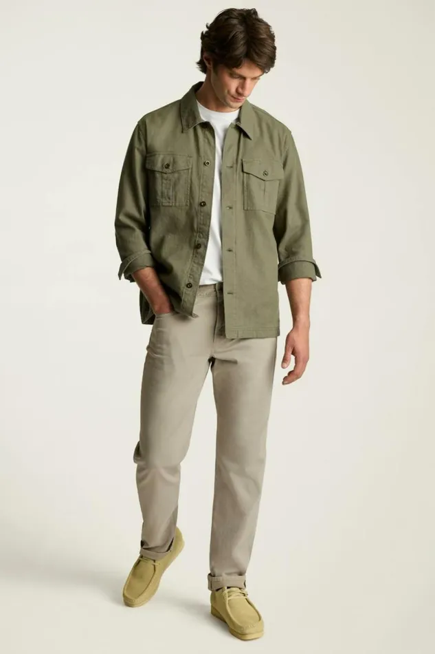 Men Nantucket Linen Overshirt Olive Green Bonobos Casual Shirts