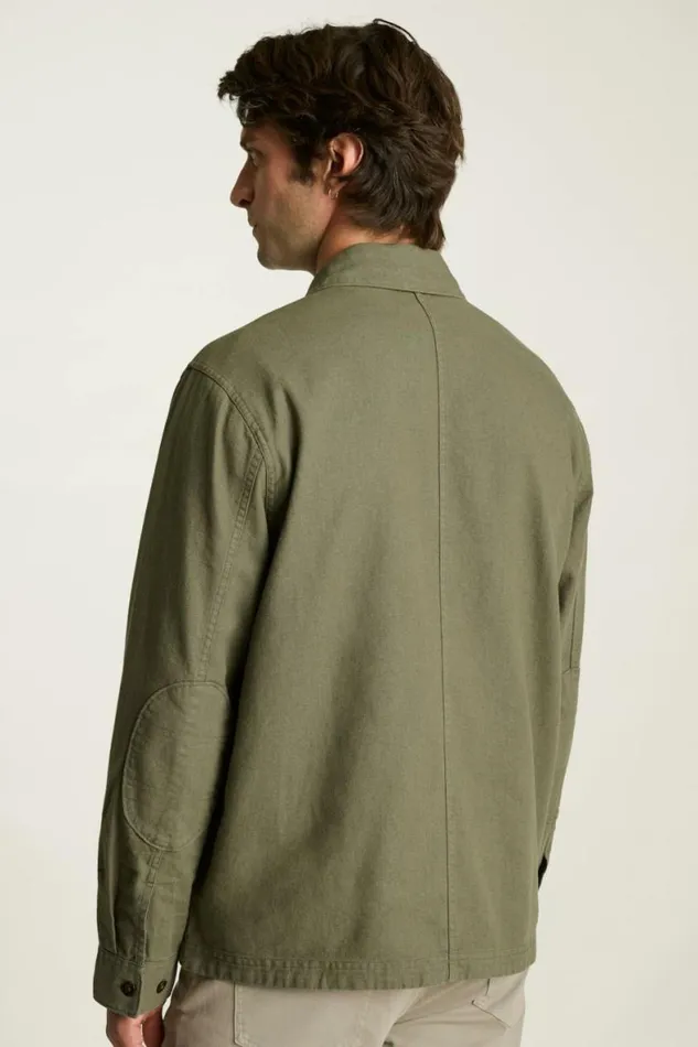 Men Nantucket Linen Overshirt Olive Green Bonobos Casual Shirts