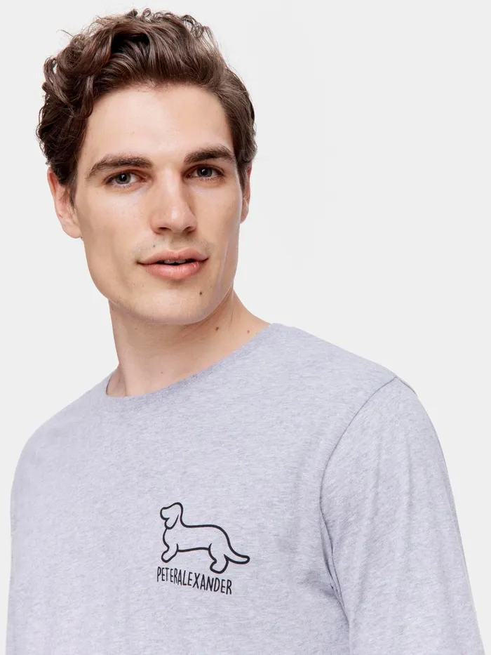 Men Penny Logo Long Sleeve Top Navy Peter Alexander Classic Tops