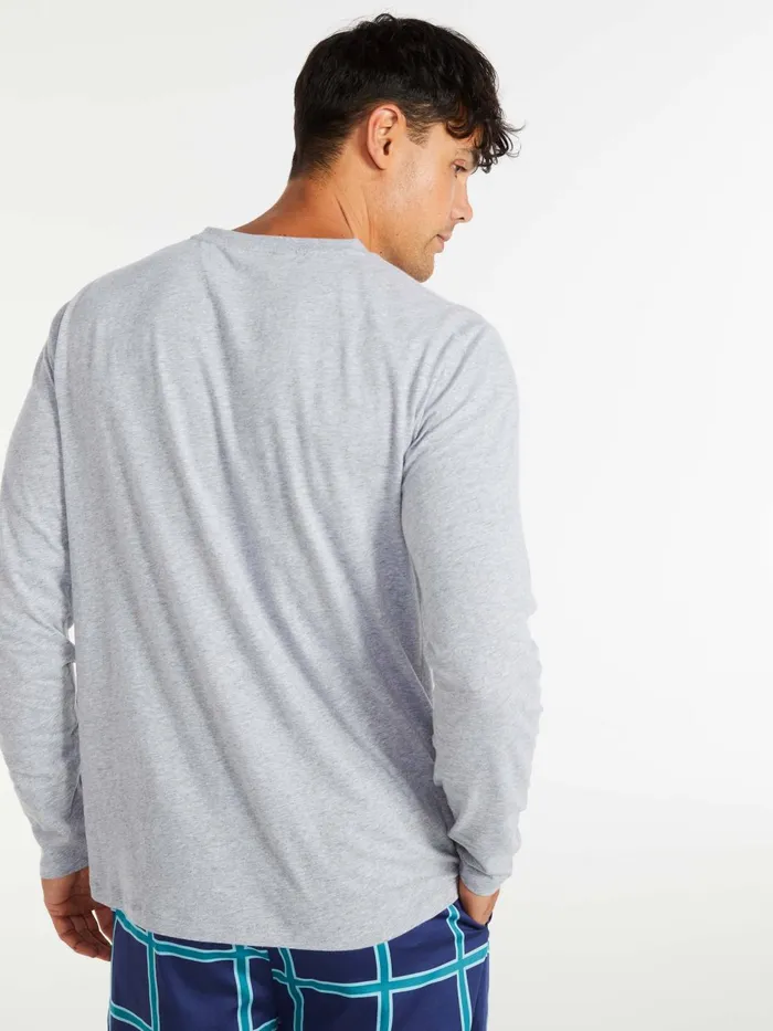 Men Penny Logo Long Sleeve Top Navy Peter Alexander Classic Tops