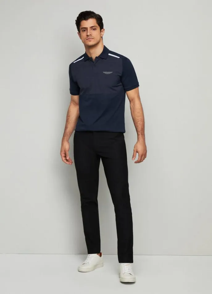 Men Polo Shirts Hackett London Aston Martin Slim Fit Polo Navy