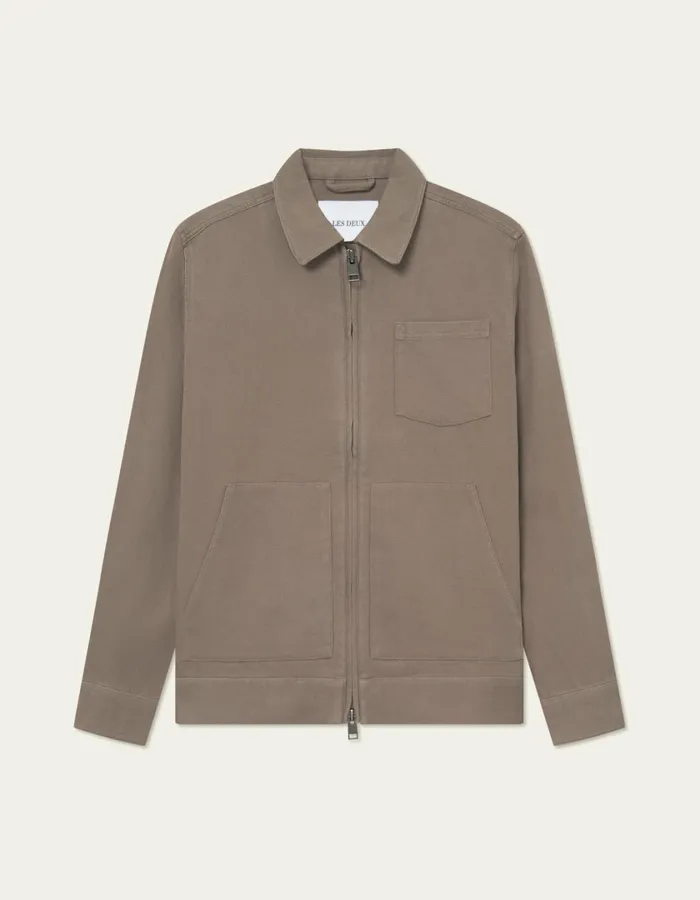 Men Robert Canvas Jacket 8211 Walnut Les Deux JacketsCoats