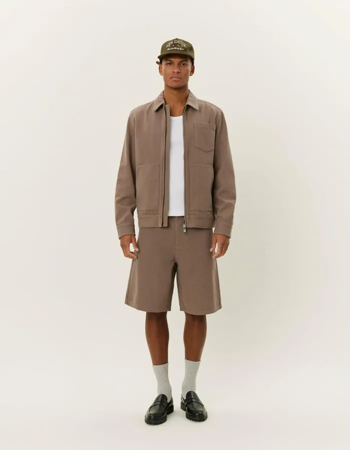 Men Robert Canvas Jacket 8211 Walnut Les Deux JacketsCoats