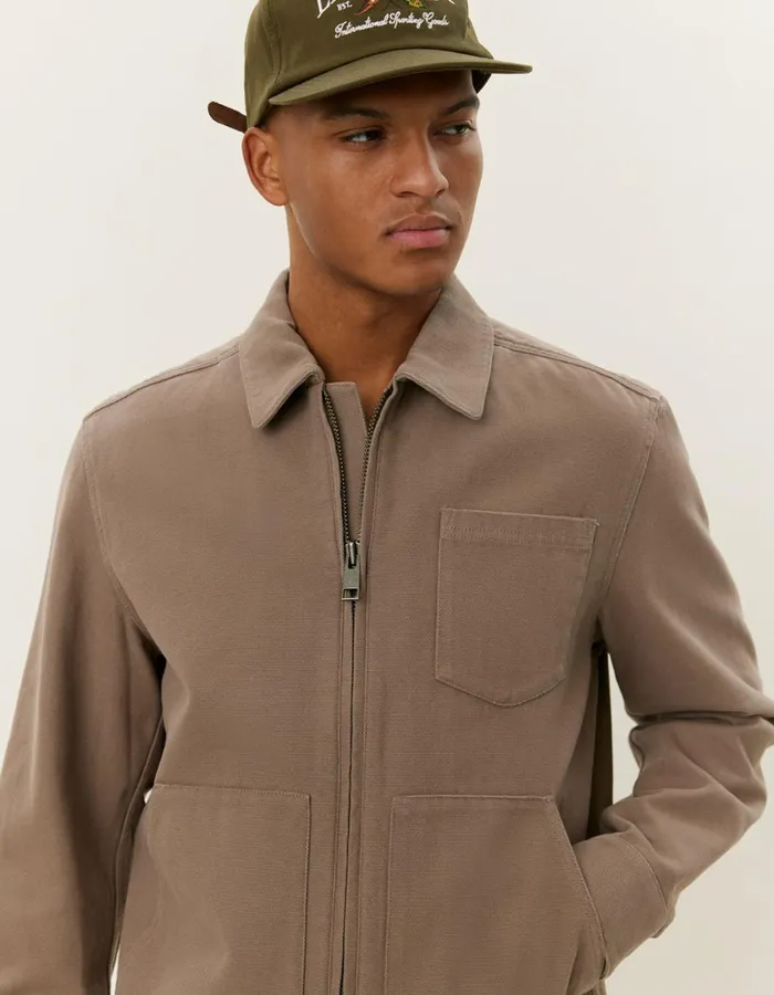 Men Robert Canvas Jacket 8211 Walnut Les Deux JacketsCoats