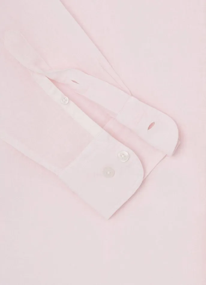 Men Shirts Hackett London Slim Fit Linen Shirt Pink