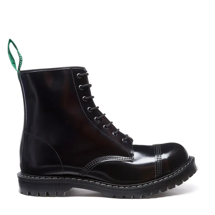 Men Solovair Steel Toe Boots Black 8 Eye Steel Toe Derby Boot