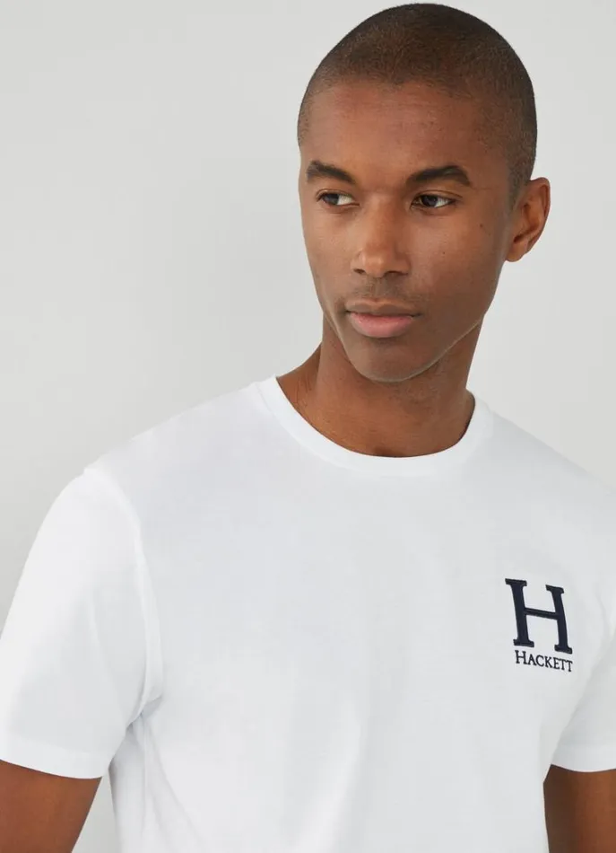 Men Tshirts Hackett London Classic Fit Heritage TShirt White