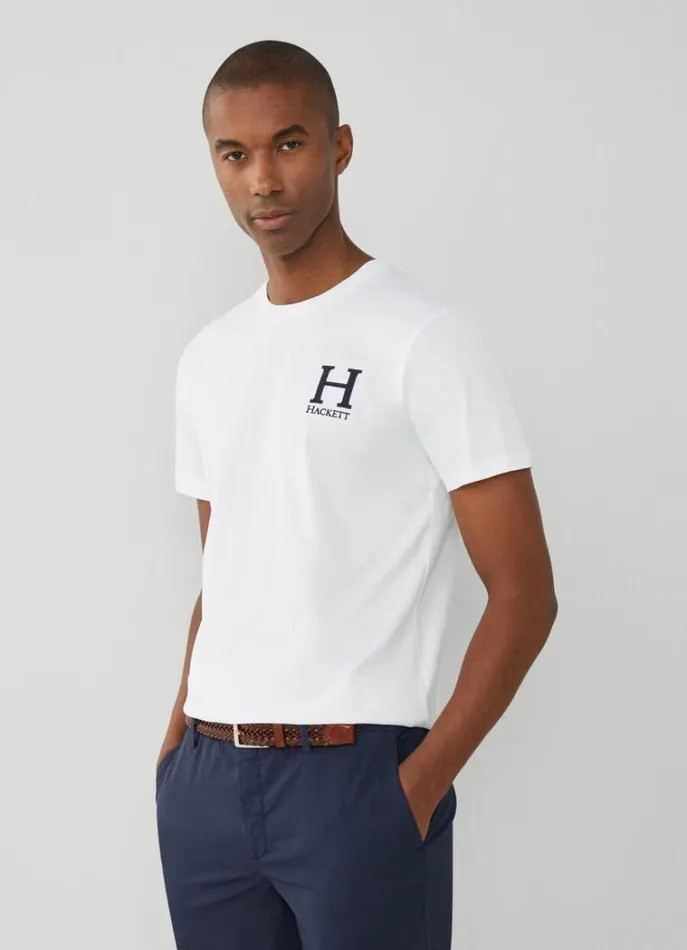 Men Tshirts Hackett London Classic Fit Heritage TShirt White