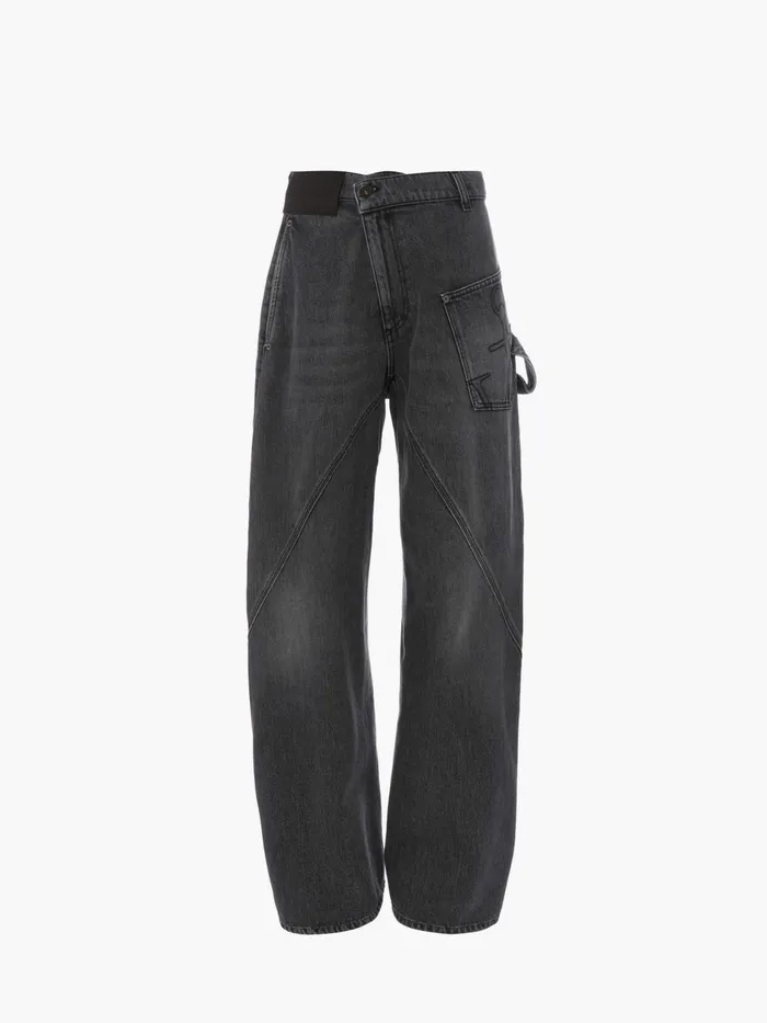 Men Trousers and Shorts JW Anderson TWISTED WORKWEAR DENIM JEANS Grey