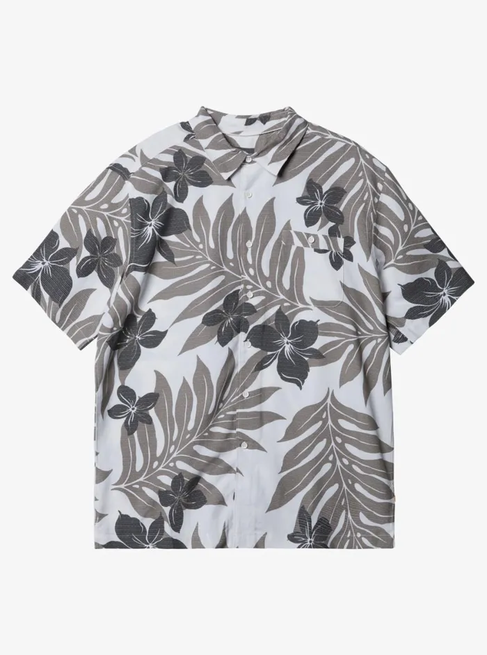 Quiksilver Shonan Short Sleeve Shirt Whiteblack MensWaterman Shirts and Polos