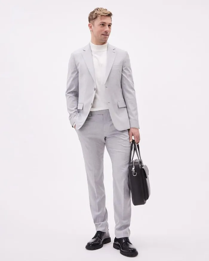 RWandCO Suit Pants SlimFit Grey Checkered Suit Pant Formal Grey 8211 Men RWandCO Suit Pants SlimFit Grey Checkered Suit Pant Formal Grey 8211 Men