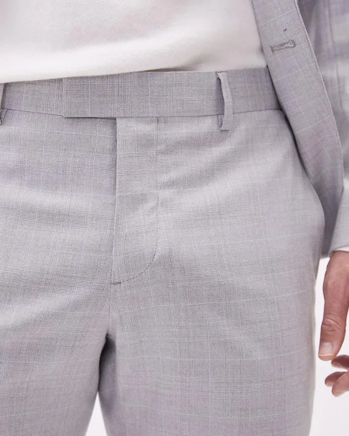 RWandCO Suit Pants SlimFit Grey Checkered Suit Pant Formal Grey 8211 Men RWandCO Suit Pants SlimFit Grey Checkered Suit Pant Formal Grey 8211 Men
