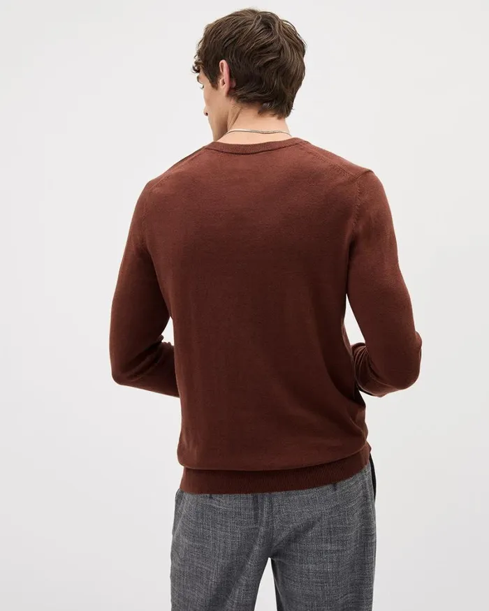 RWandCO Sweaters and Cardigans Solid LongSleeve CrewNeck Sweater Cinnabar 8211 Men RWandCO Sweaters and Cardigans Solid LongSleeve CrewNeck Sweater Cinnabar 8211 Men