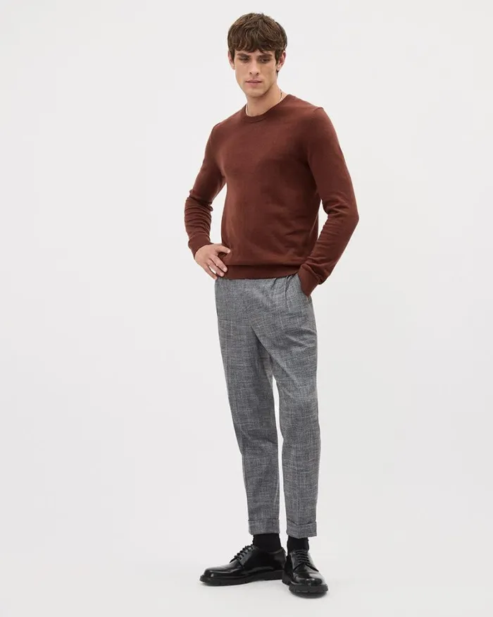 RWandCO Sweaters and Cardigans Solid LongSleeve CrewNeck Sweater Cinnabar 8211 Men RWandCO Sweaters and Cardigans Solid LongSleeve CrewNeck Sweater Cinnabar 8211 Men