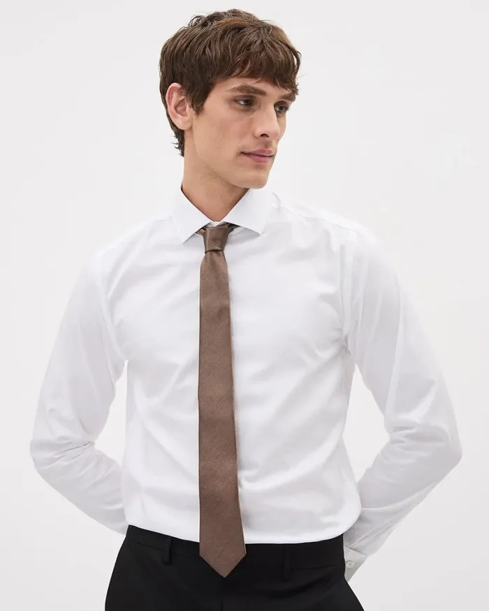 RWandCO Ties and Bow Ties Solid Brown Skinny Tie Brown 8211 Men