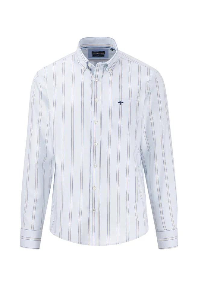 Shirts Men FYNCHHATTON Shirt With Buttondown Collar And Stripes Summer Breezeturf Green