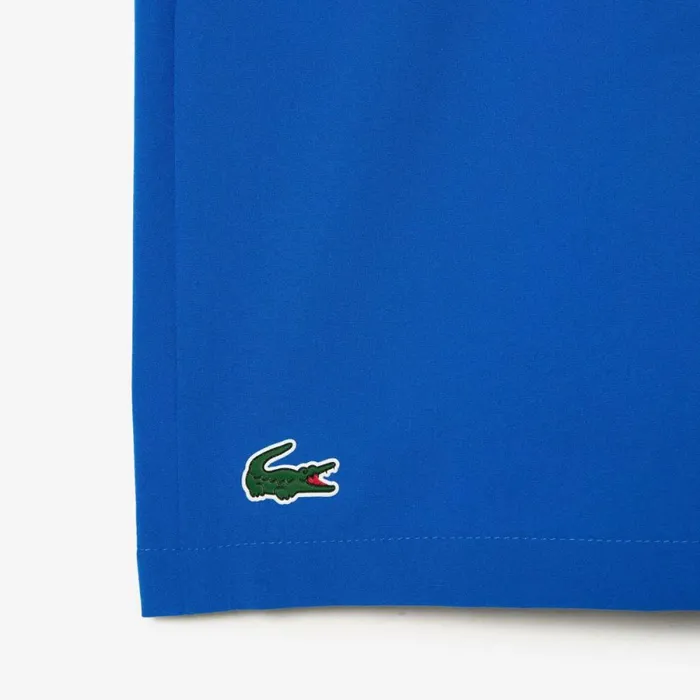 Shorts and Swim Men Lacoste Mens SPORT X Novak Djokovic Colorblock Shorts Blue Yellow Gsk