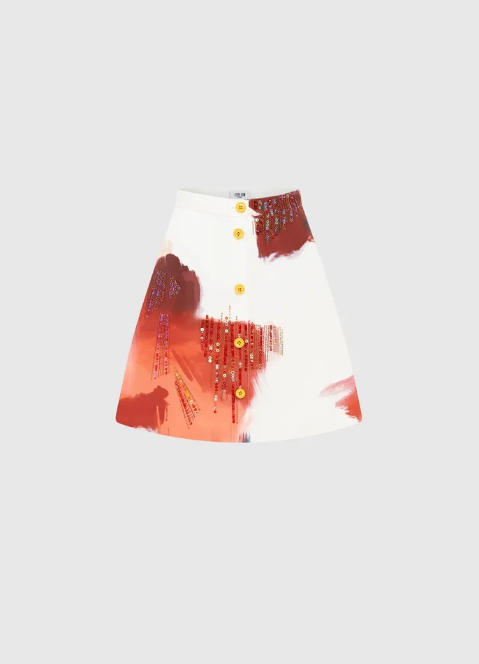 Skirts Izzie Mini skirt 8211 Reminiscence Print 8211 LEO LIN Women