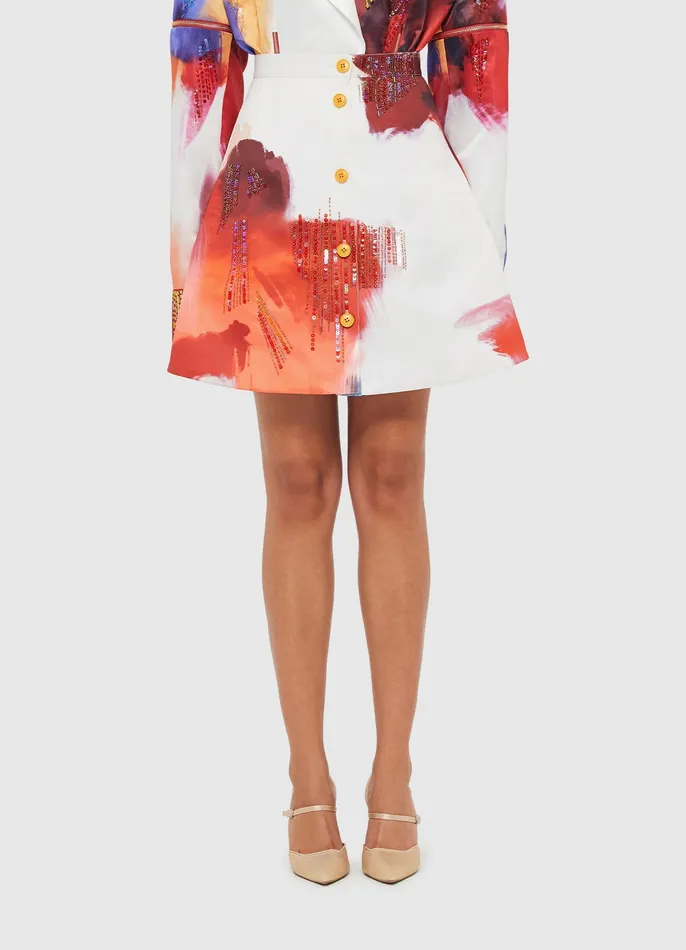 Skirts Izzie Mini skirt 8211 Reminiscence Print 8211 LEO LIN Women
