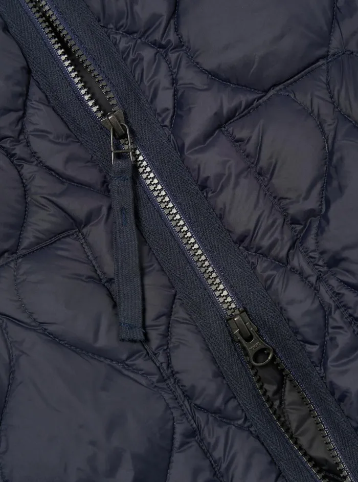 Taion VNeck Down Vest In Dark Navy SoftShell Nylon Men Universal Works Waistcoats and Gilets