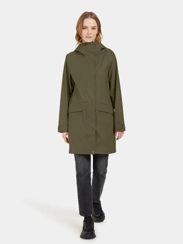 Women Elly Parka Galon Fog Green Didriksons Autumn Jackets
