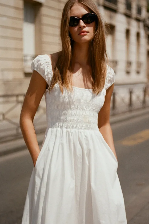 Women Faithfull The Brand Midi Dresses Lene Midi Dress White
