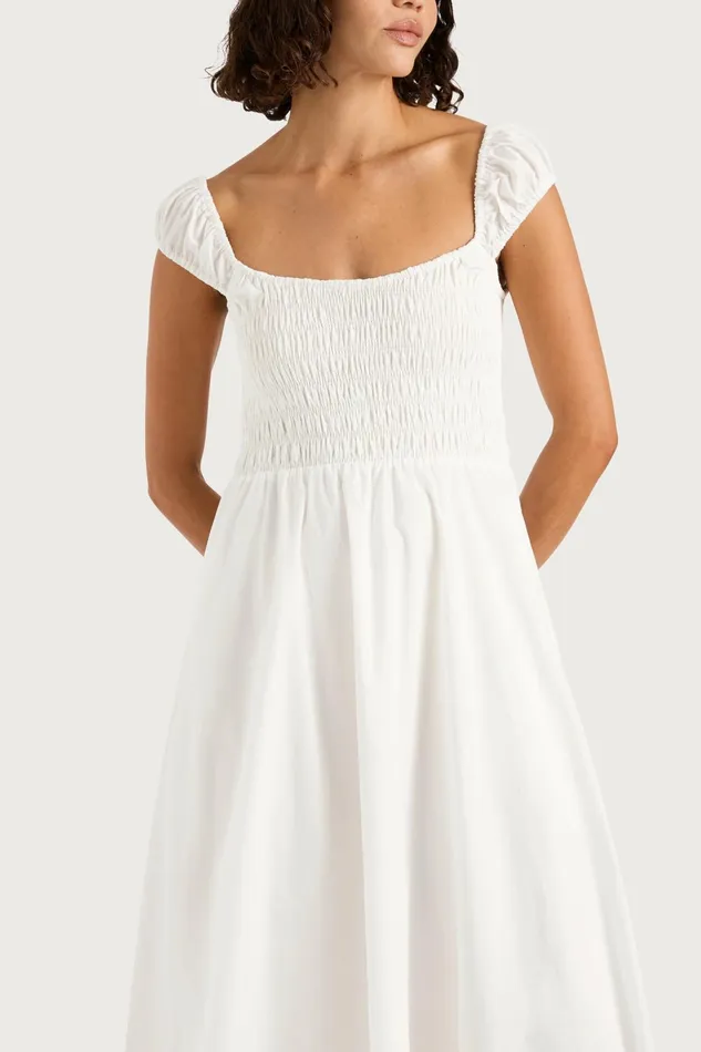 Women Faithfull The Brand Midi Dresses Lene Midi Dress White