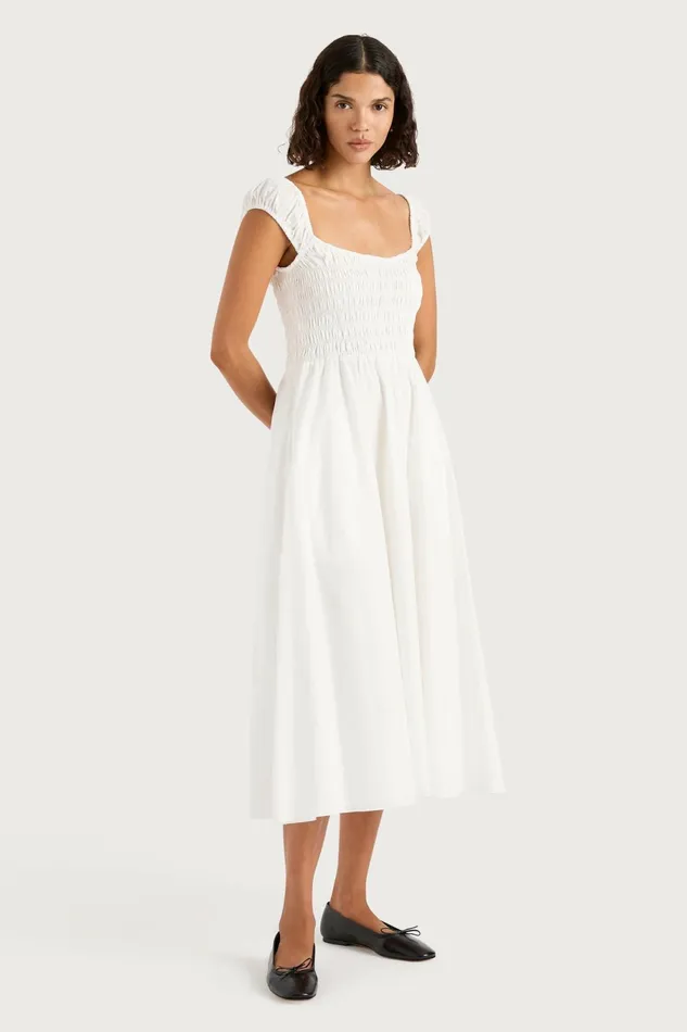 Women Faithfull The Brand Midi Dresses Lene Midi Dress White