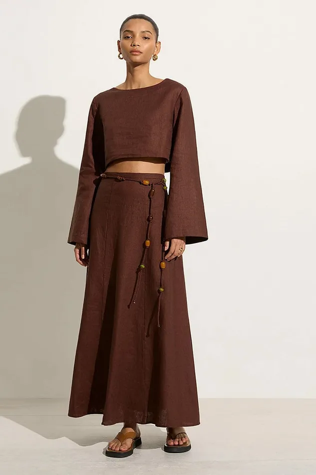 Women Faithfull The Brand Skirts and Shorts Es Raco Skirt Tobacco 8211 Faithfull The Brand