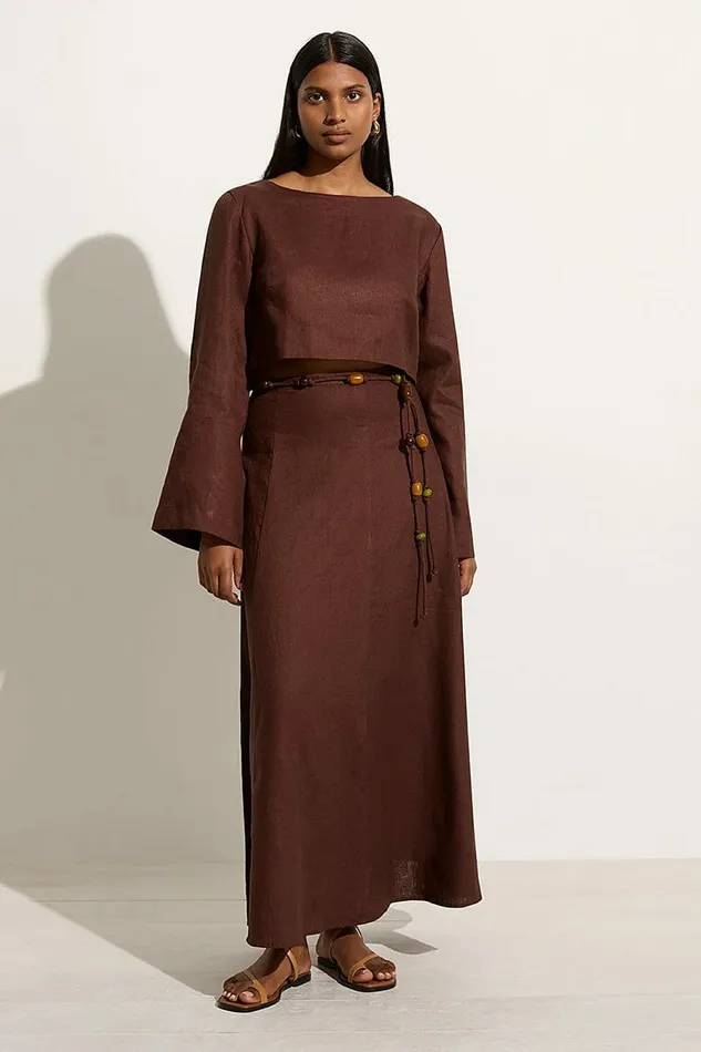 Women Faithfull The Brand Skirts and Shorts Es Raco Skirt Tobacco 8211 Faithfull The Brand