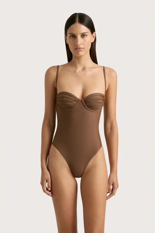 Women Faithfull The Brand Swim Gabriela One Piece Cocoa